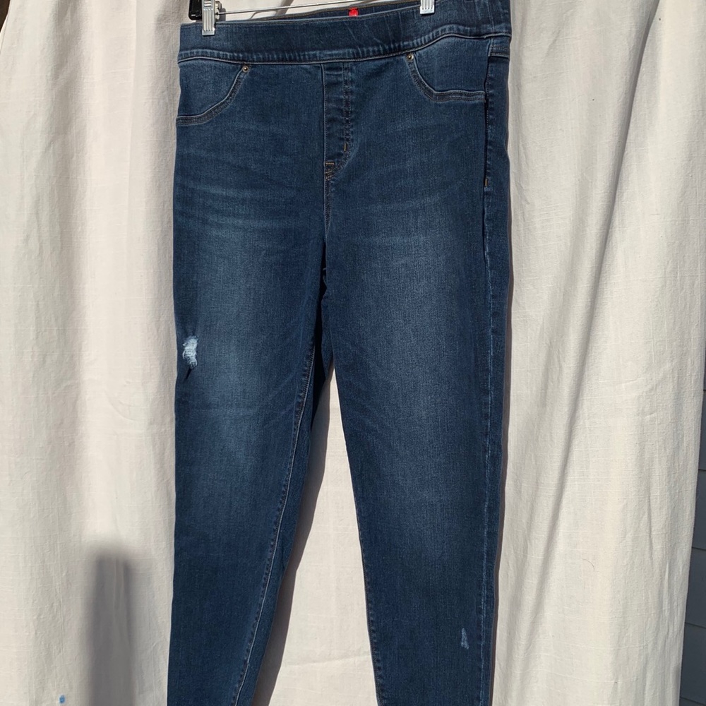 Spanx distressed Jean leggings XL